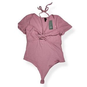 Wild Fable Mauve Sweetheart Neckline BodySuit Large